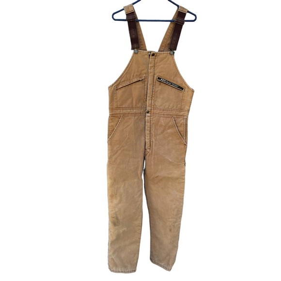 Key Imperial Other - VIntage Key Imperial 36x30 Quilted Lined Bib Canvas Beige Overalls  Made in USA